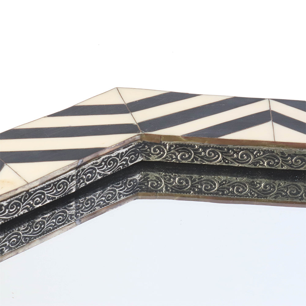 モロッコ 骨装飾鏡 八角形 大【実店舗在庫品】