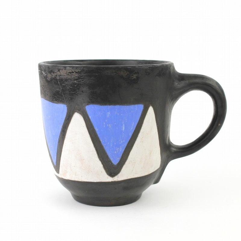 ムコノビエンタロ陶器 カップ 大 0380 トライアングルブルー