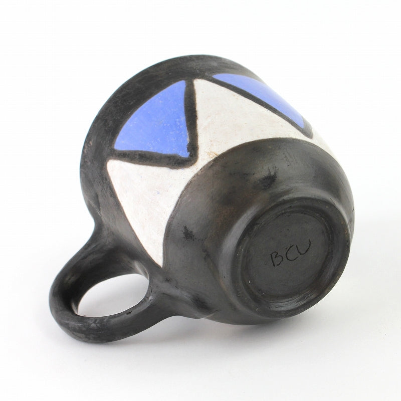 ムコノビエンタロ陶器 カップ 大 0380 トライアングルブルー