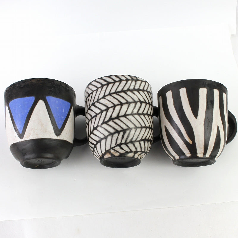 ムコノビエンタロ陶器 カップ 大 0380 トライアングルブルー