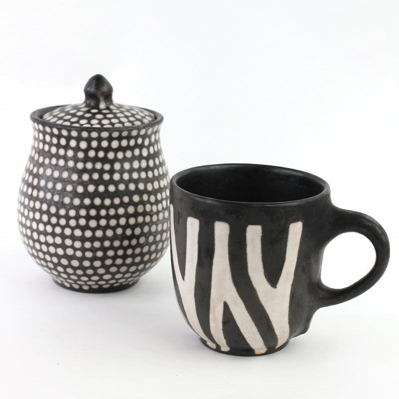 ムコノビエンタロ陶器 シュガーポット 10 ポルカドット