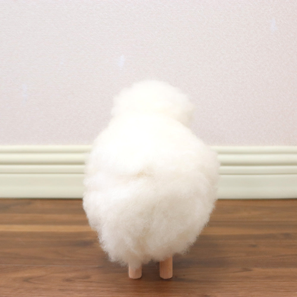 ふわふわヒツジ置物 ミニ白 02 18CM