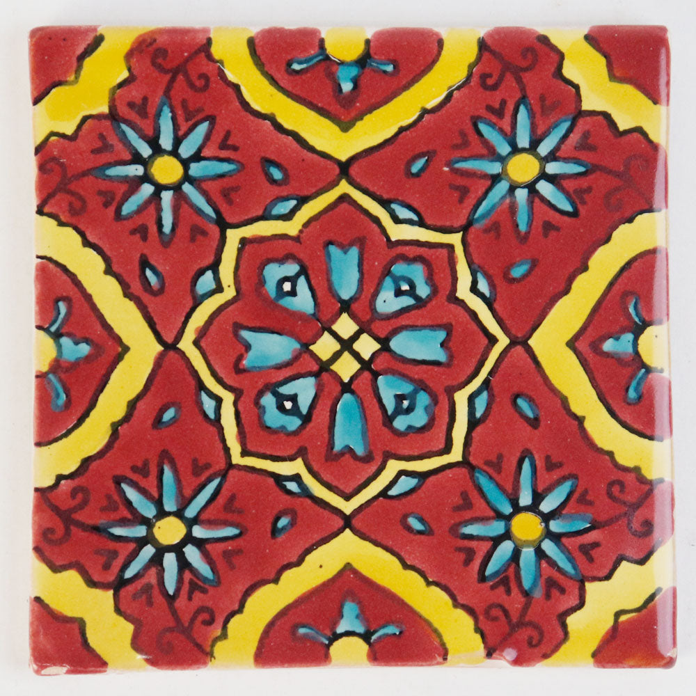 チュニジア手描きタイル 薄 78 10x10