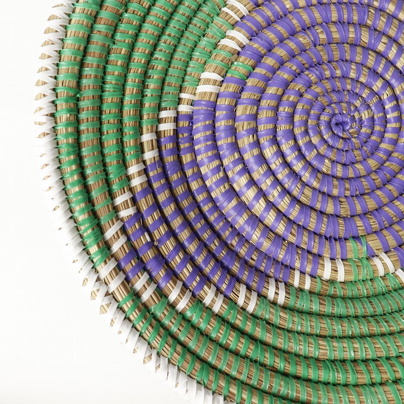 セネガル花柄皿 中 紫白緑 | マンゴロベ