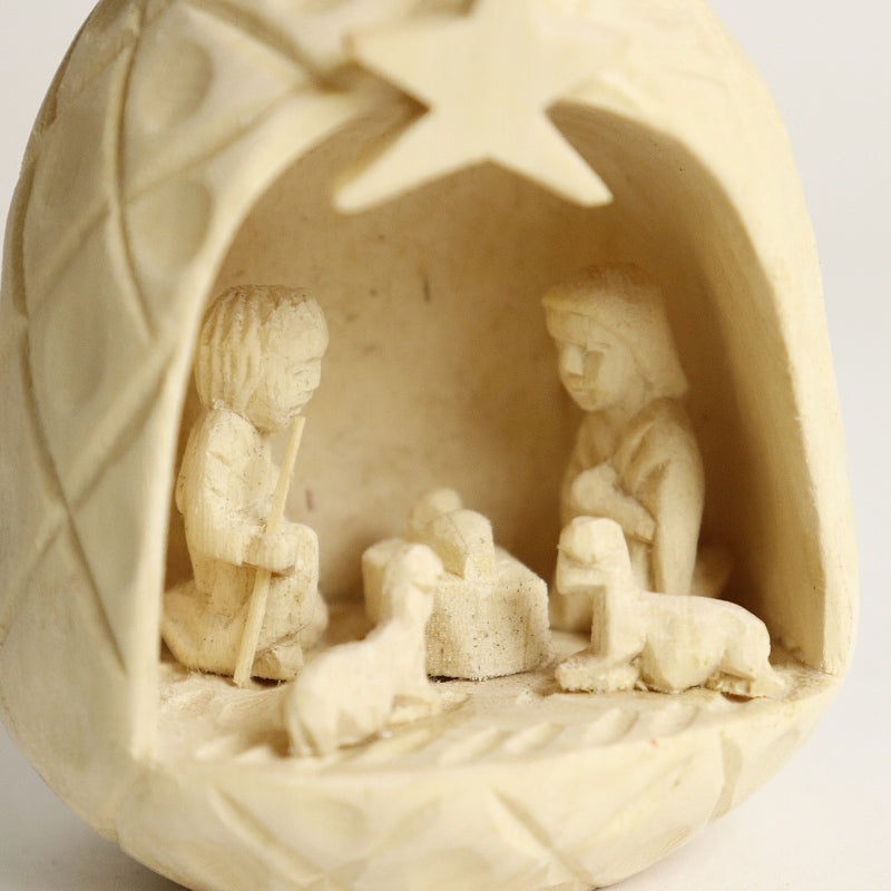 ナチュラルウッド　キリスト生誕置物　パイナップル　natural　クリッペ　クリスマス