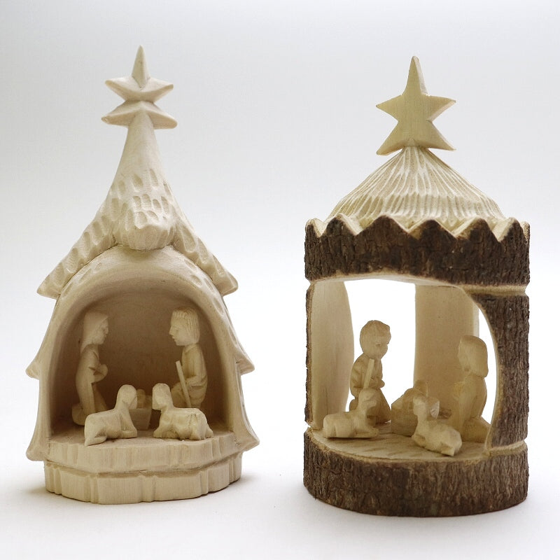 ナチュラルウッド キリスト生誕置物 brown×natural クリッペ おうち