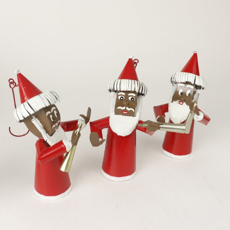 ブリキアフリカンサンタクロース オーナメント レッド/ホワイト