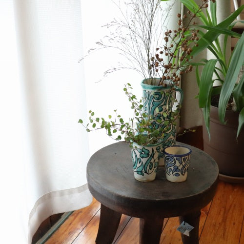 フェズ陶器花瓶 H18　グリーン