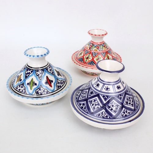 スラマ チュニジア製陶器 タジンミニ 青